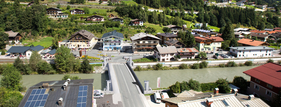 View of the new Mittersill lift bridge in Austria
